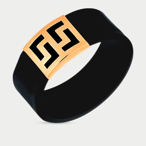 фото Золотое кольцо новое время с каучуком 03502к, размер 21