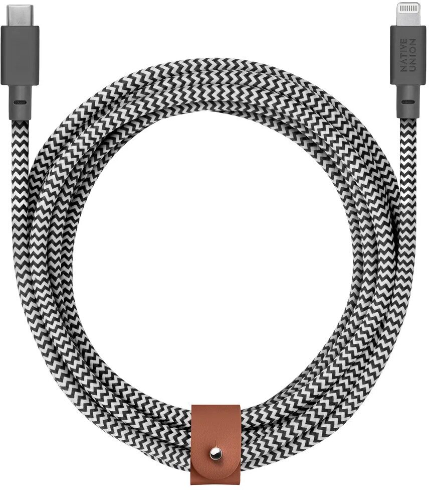 Native Union Belt (BELT-KV-CL-ZEB-3) USB-C to Lightning 3m zebra кабель usb-c to lightning