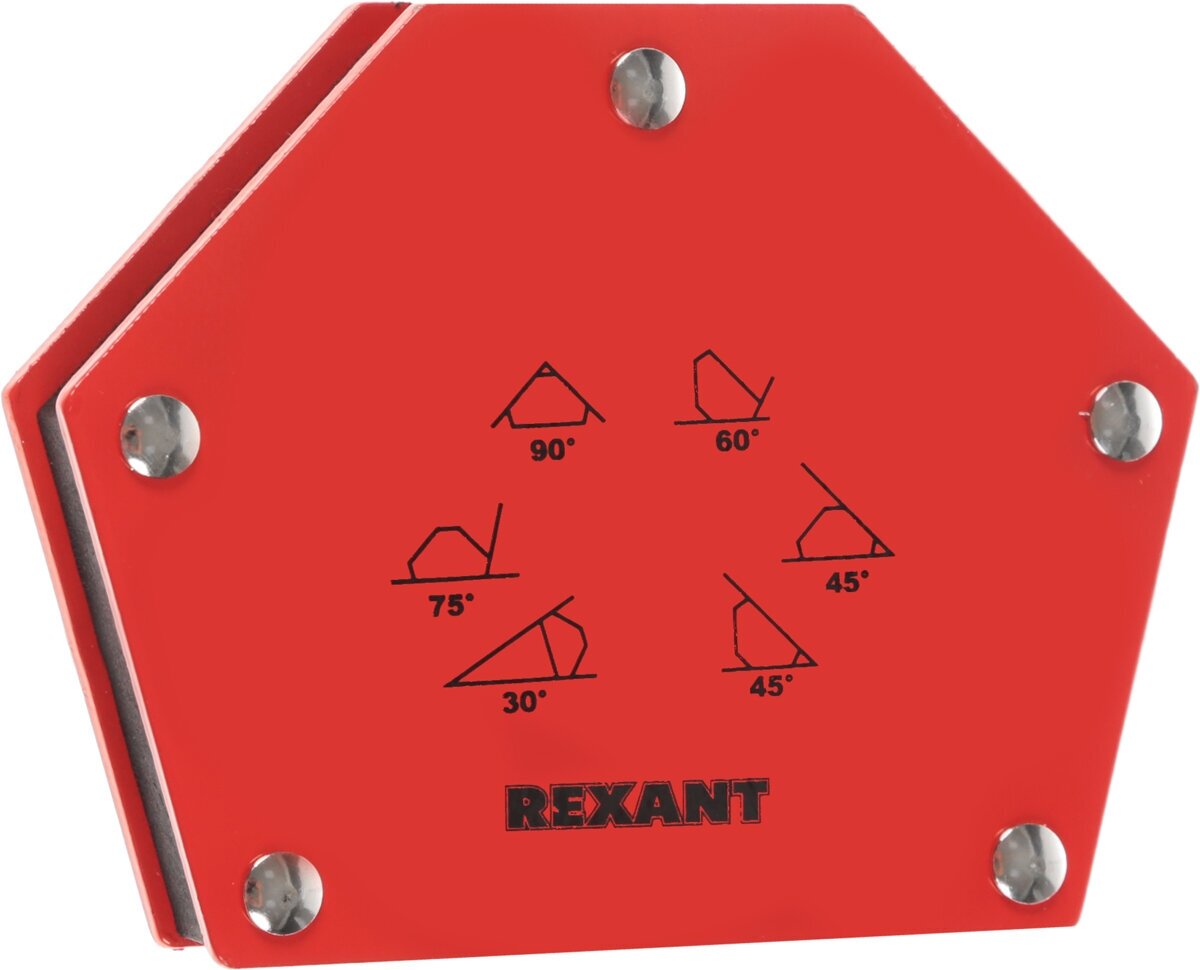 Угольник магнитный для сварки на 6 углов "Rexant", для фиксации металлических деталей, усилие 22,6 кг