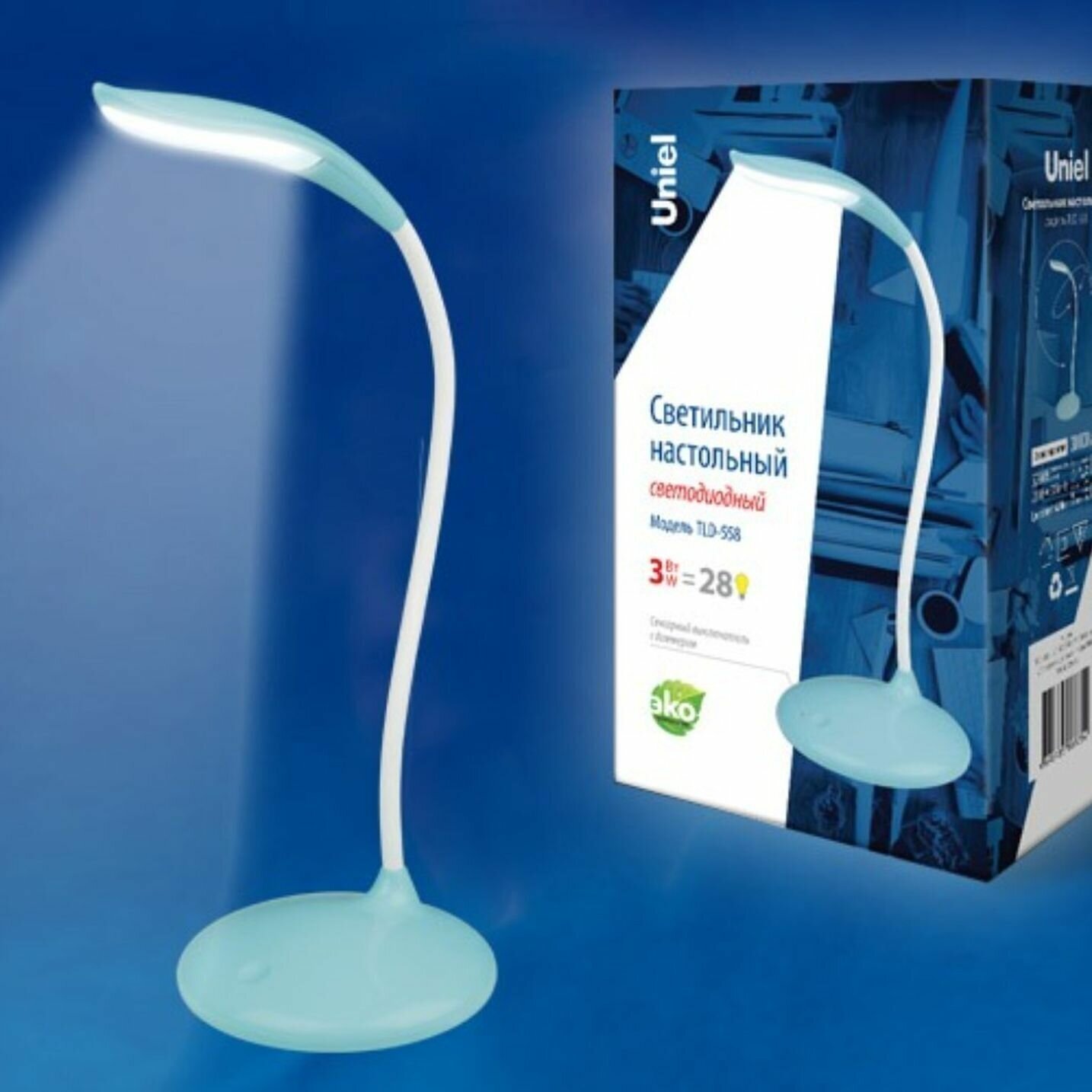 Лампа офисная светодиодная Uniel TLD-558, 3 Вт, голубой - фотография № 10