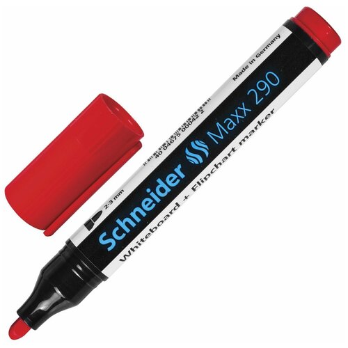 SCHNEIDER Маркер для доски и флипчарта SCHNEIDER Maxx 290, красный, скошенный наконечник, 2-3 мм, 129002