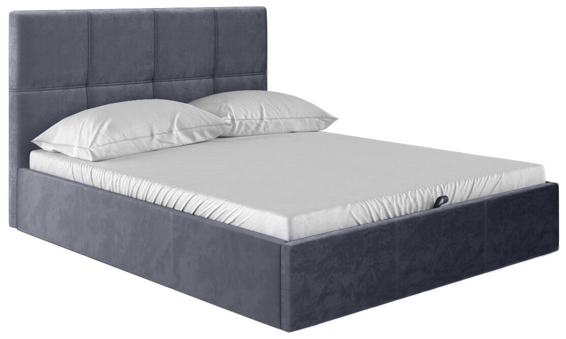 Кровать с подъемным механизмом Первый Мебельный Вивальди Серый, велюр 180х200 см
