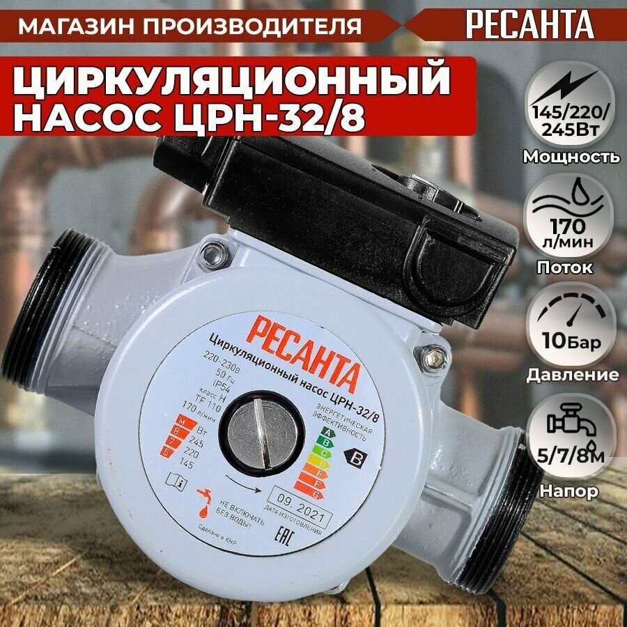 Садовый насос Ресанта ЦРН-32/8, циркуляционный [77/7/5] - фото №19