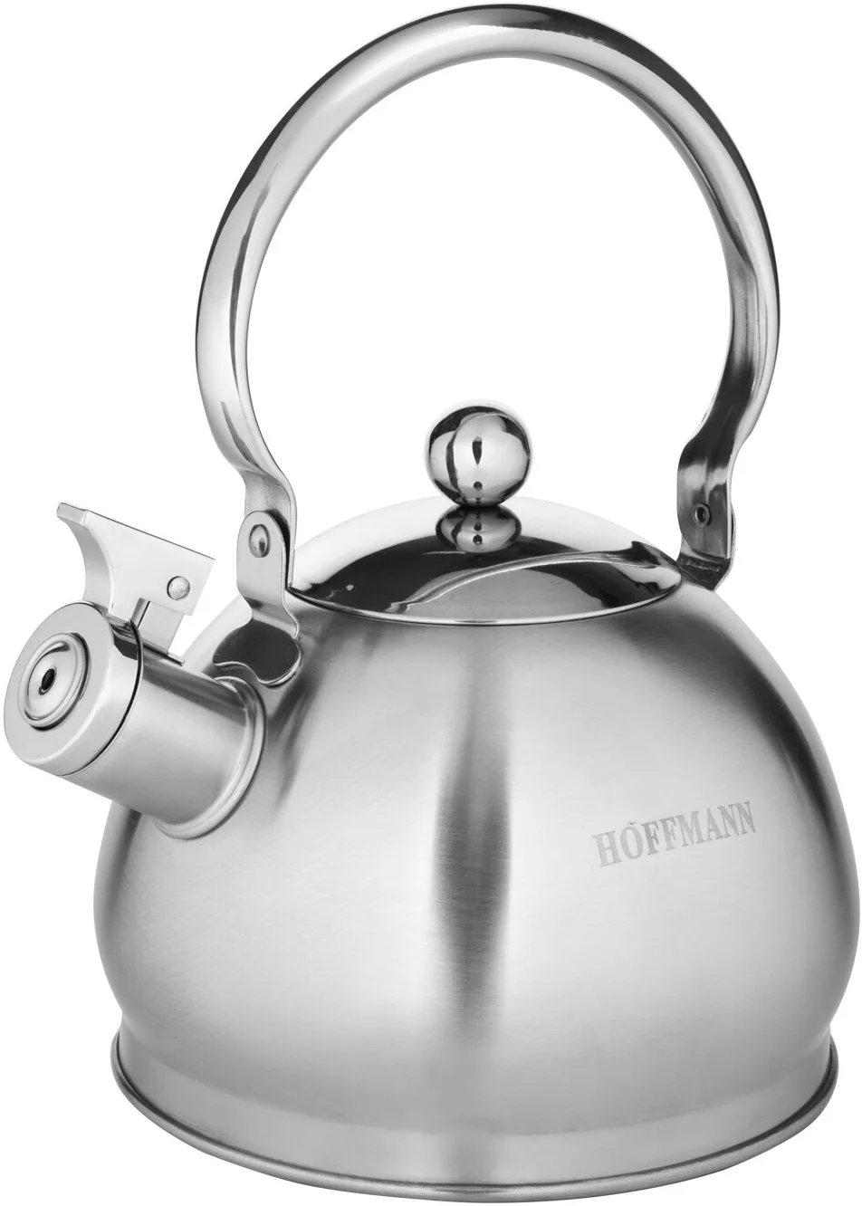 Hoffmann Чайник со свистком НМ 55152, 1.8л, серебристый