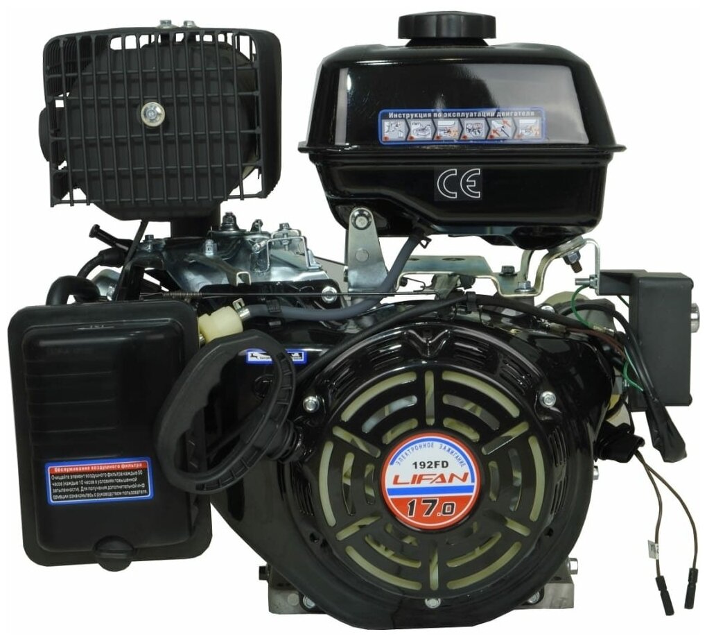 Двигатель бензиновый Lifan 192FD D25 18А (17л.с., 445куб. см, вал 25мм, ручной и электрический старт, катушка 18А) - фотография № 1