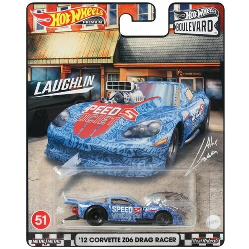 Машинка Hot Wheels премиальная 51 12 CORVETTE Z06 DRAG RACER / GJT68-HCR12 hot wheels 19 corvette zr1 convertible корвет 144 250 hw factory fresh 2 10 2020