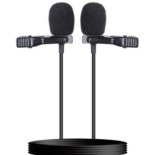 Петличный микрофон для ПК телефона планшета двойной MY-110 88300₽