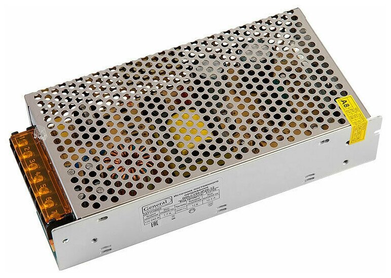 Блок питания для светодиодной ленты GENERAL 150W IP20 12V защитный кожух