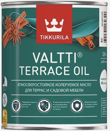 Изображение товара Масло для террас Tikkurila Valtti Terrace Oil (Валтти) 0,9 л бесцветное (база ЕС)