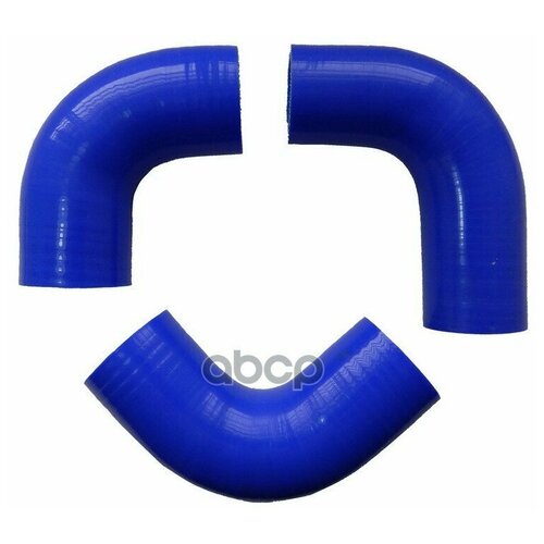 Патрубок радиатора Carum для УАЗ 452 двигатель 417, 90 л/с, силикон, синий, к-т 3 шт.