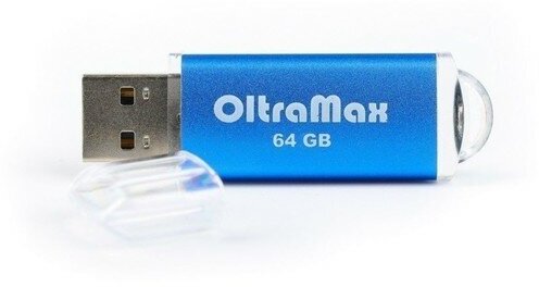 OltraMax Флешка OltraMax 30, 64 Гб, USB2.0, чт до 15 Мб/с, зап до 8 Мб/с, синяя