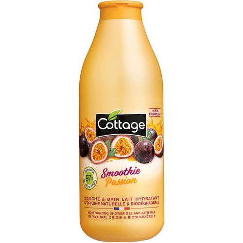 COTTAGE Гель для душа и пена для ванны 2 в 1 Moisturizing Shower Gel & Bath Milk Smoothie Passion, 750 мл увлажняющий гель для душа и пена для ванны 2 в 1 cottage smoothie passion 750 мл