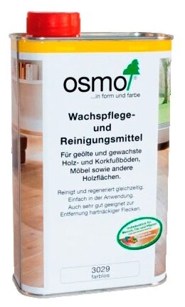 Средство для обновления и реставрации паркета под маслом Wachspflege-und Reinigungsmittel 3029 OSMO, 1 л, 1 кг