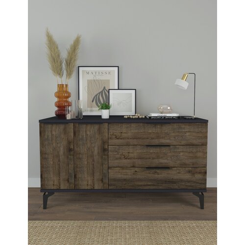 Комод Грейс 3 ящ 2 двери ШхГхВ 136х44x74 см цвет графитдуб коми 17075₽