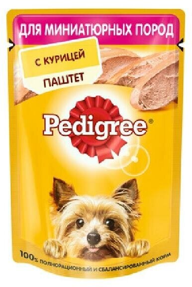 Pedigree Паучи для взрослых собак миниатюрных пород паштет с курицей 80г 1022266410245067 0,08 кг 43504 (2 шт)