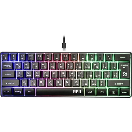 Клавиатура Defender Red GK-116 RU радужная подсветка 61 кнопка 45117 145500₽