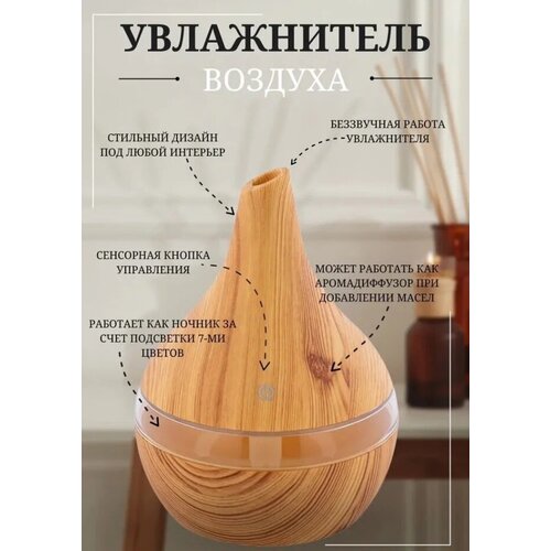 Аромадиффузор-увлажнитель воздуха с подсветкой WITHOUT DUSTУльтразвуковой увлажнитель воздуха Чистый ВоздухСенсорное управление 119900₽