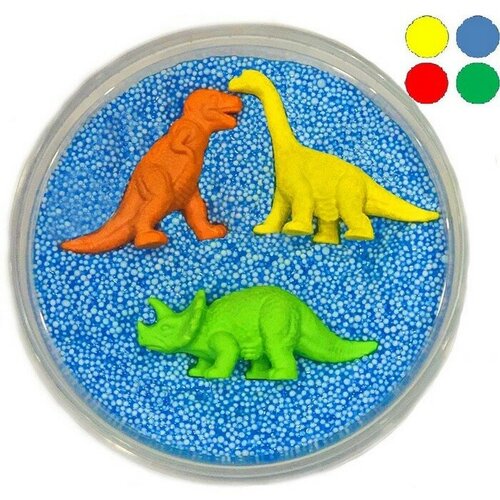 Шариковый пластилин «Dino 3», 3 фигурки динозавриков внутри, микс