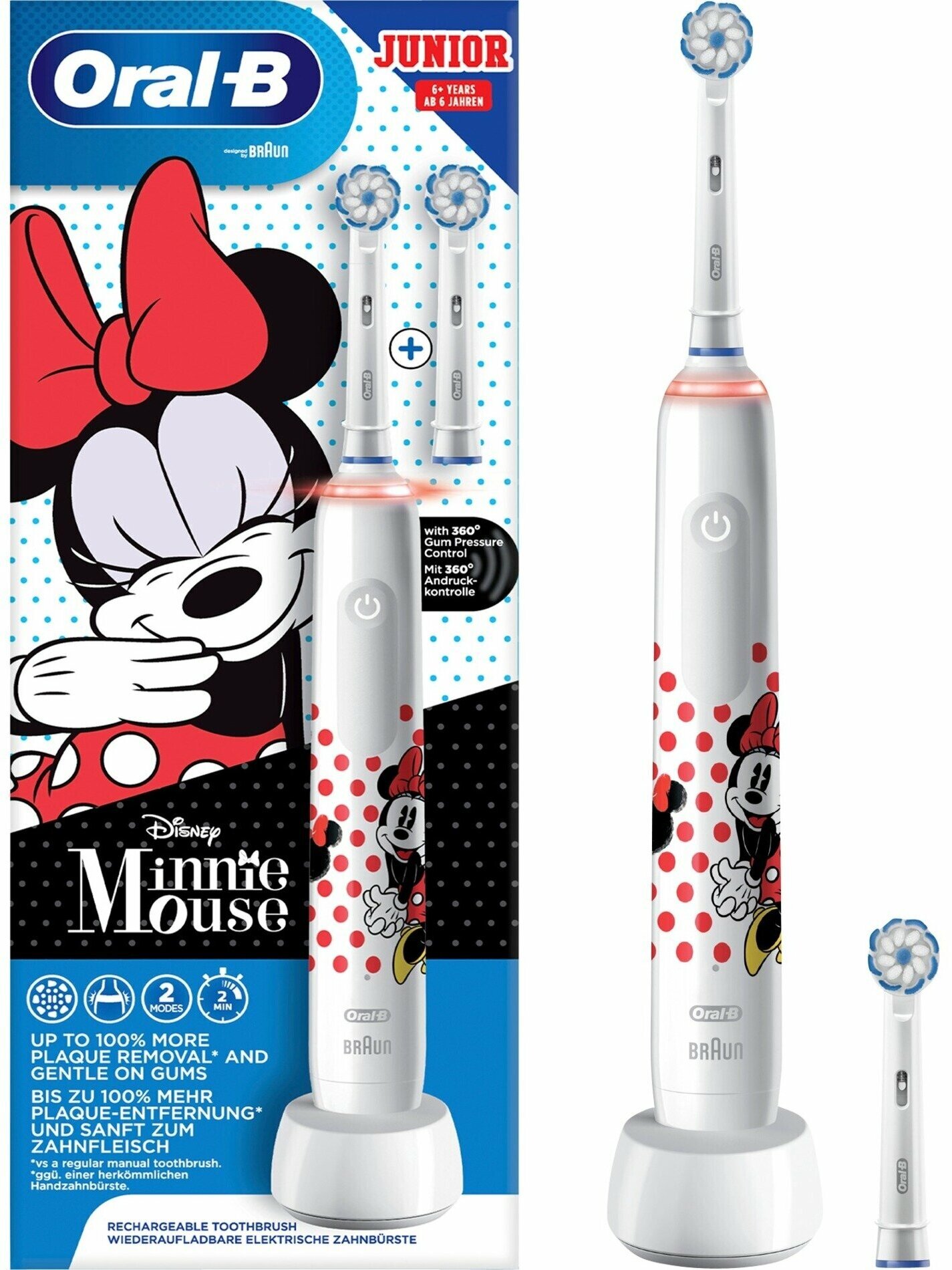 Зубная щётка электрическая Oral-B D505.523.2k Junior Minnie Mouse - фотография № 5