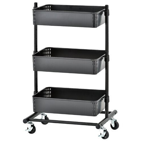 Стеллаж металлический, этажерка для ванной, с полками, черная My Space TB3P