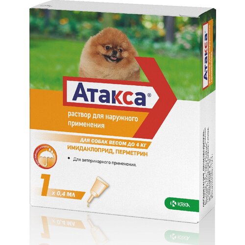 Противопаразитарное средство для собак Атакса, до 4 кг, 0,4 мл №1