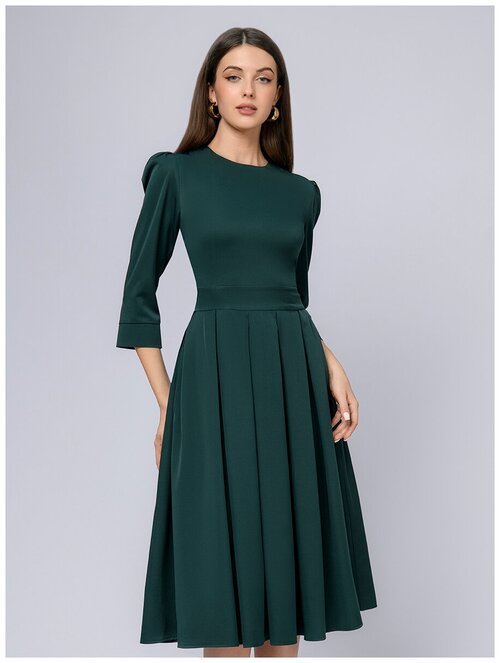 Платье 1001dress, повседневное, миди, размер 42, зеленый