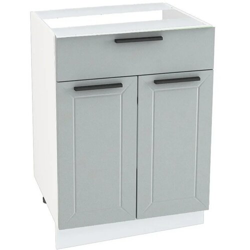 Шкаф кухонный напольный без столешницы с ящиком светло-серый 80 см. (Н 801)