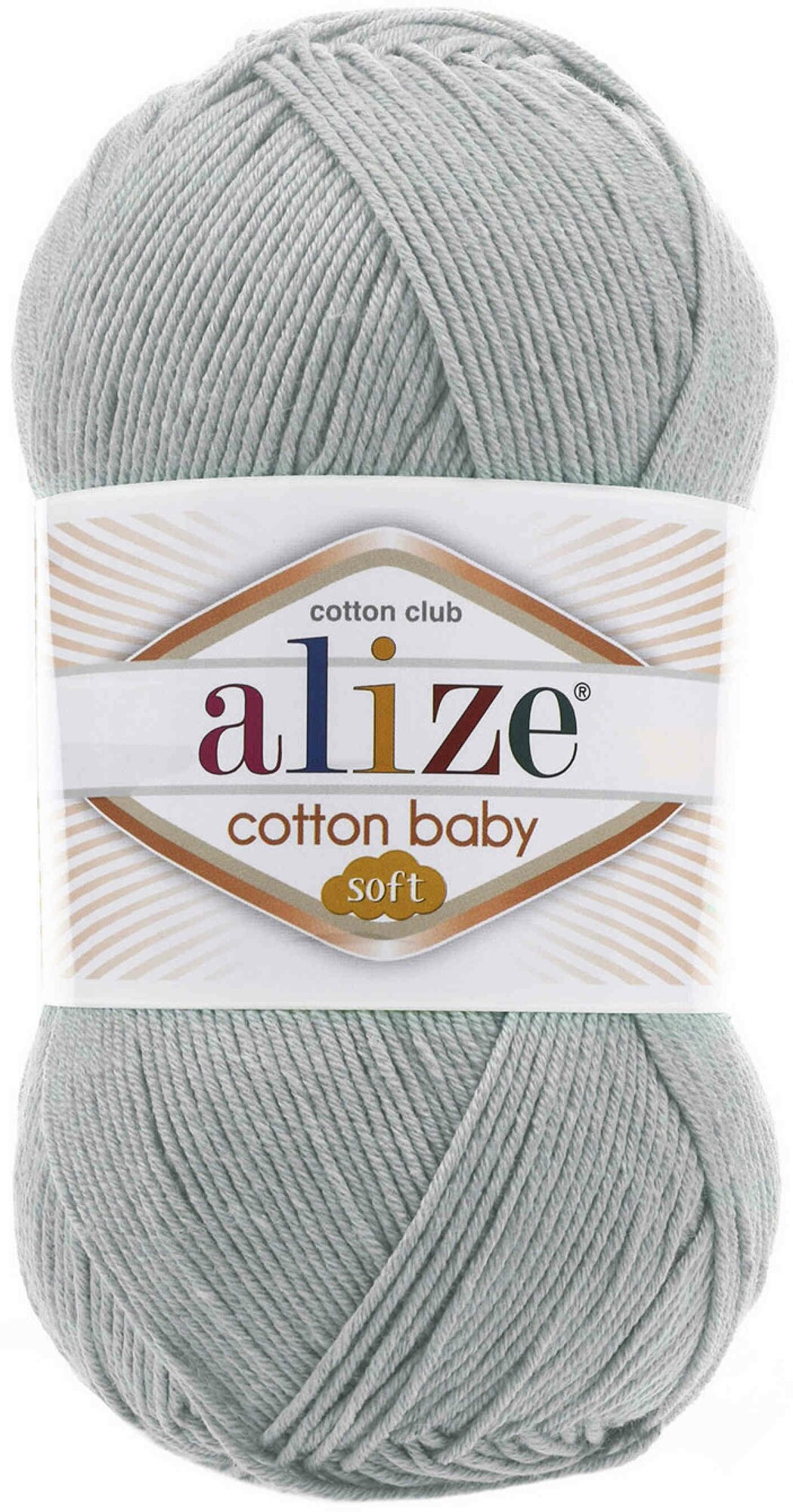 Пряжа Alize Cotton baby soft серый (344), 50%хлопок/50%акрил, 270м, 100г, 1шт