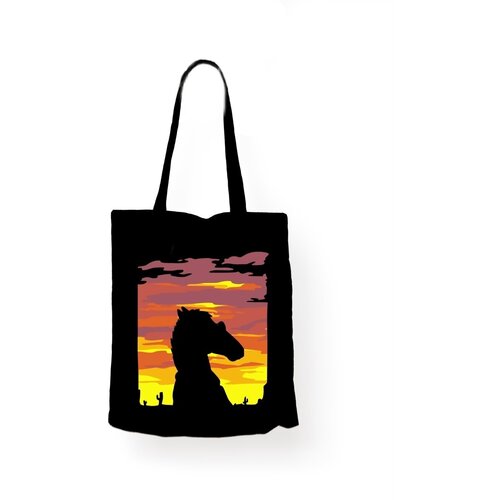 фото Сумка-шоппер унисекс каждому своё "конь боджек/bojack horseman" черная