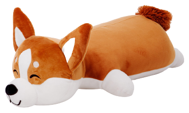 Мягкая игрушка СмолТойс Собачка Корги Сплюша лежащая, 50 см, коричневый