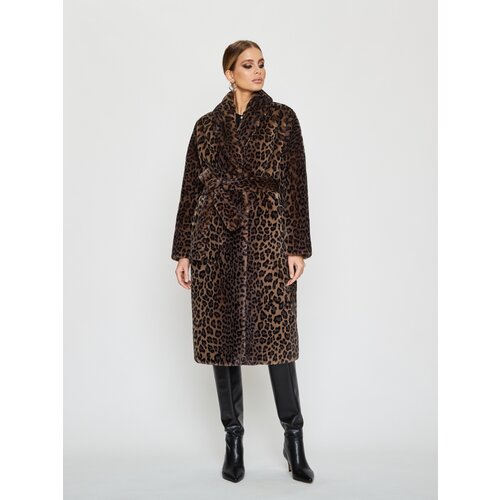 пуховик из имитации ягненка женское пальто меховое пальто женское зимнее меховое пальто 2022 женское меховое пальто большого размера пуши Пальто Electrastyle, размер 42, серый/черный