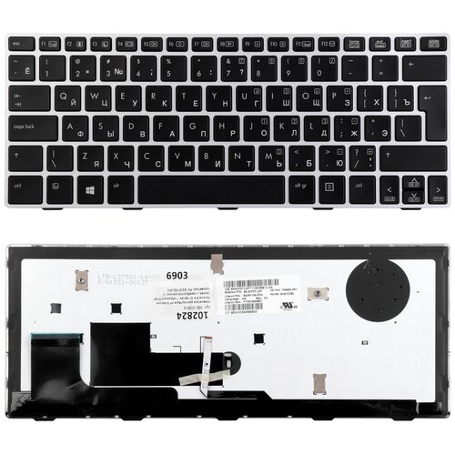 Клавиатура для ноутбука HP Elitebook Revolve 810 G1 Series Г-образный Enter Черная с серебристой рамкой С подсветкой PN SG-57700-2FA 1679₽