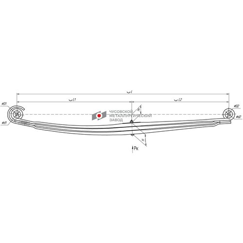 Рессора передняя для Mercedes-Benz Actros 3331-3360, Actros 2031-2055, Atego 3 листа