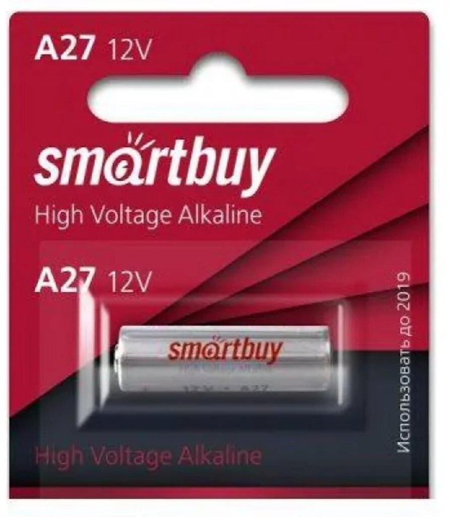 Батарейка Smartbuy, A27 (L828, LR27), Alkaline, алкалиновая, 12 В, блистер, 5 шт