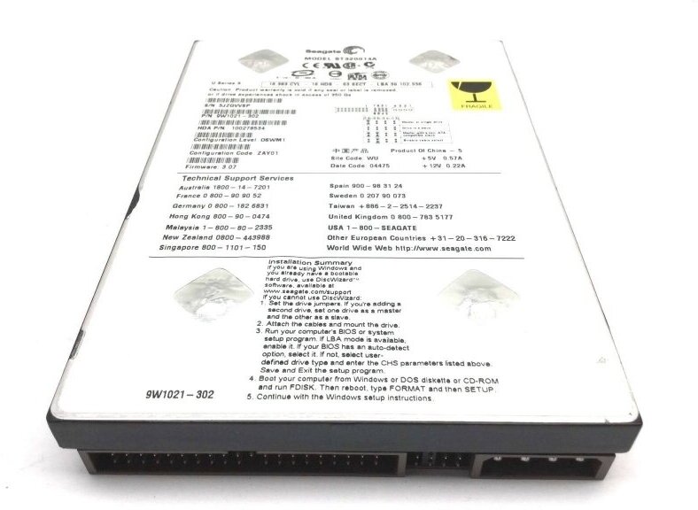 Жесткий диск Seagate 9W1021-301 20Gb 5400 IDE 3.5" HDD