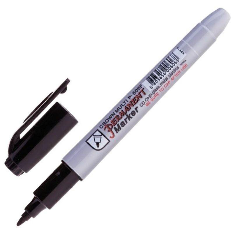 Маркер перманентный Crown Multi Marker 1 мм черный 4 штуки