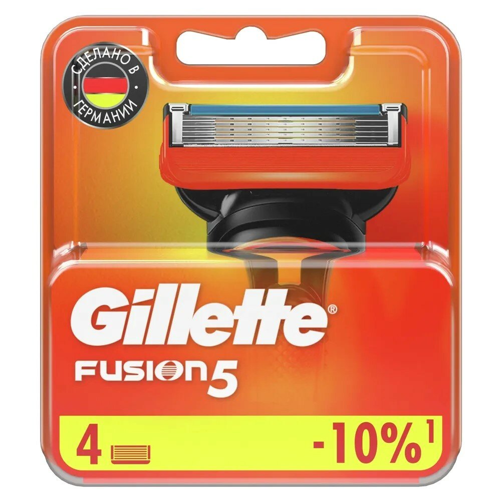 Сменные кассеты для станка Gillette FUSION5, 4 шт.