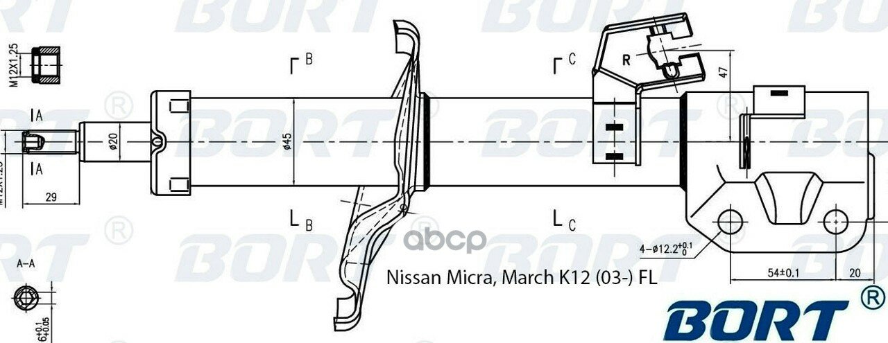 Стойка Амортизатора Передняя Левая Газомаслянная BORT арт. G22045188L