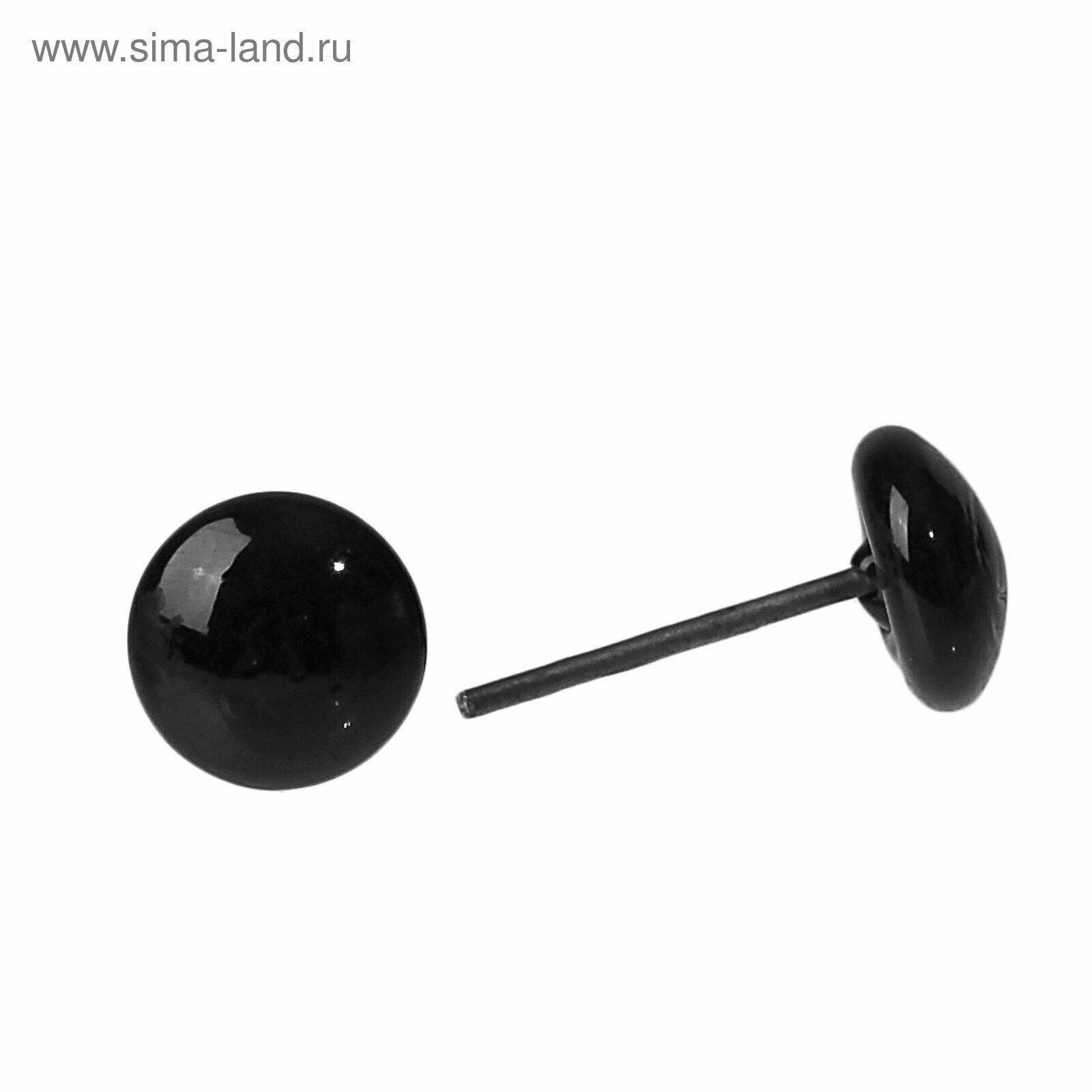 Глаза стеклянные на металлической ножке, набор 54 шт, d= 0,8 см, цвет чёрный, 4304699