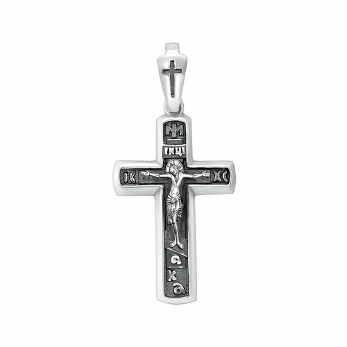 фото Подвеска-крест из серебра с чернением яхонт ювелирный арт. 223020