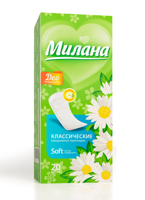 Прокладки ежедневные «Милана» Classic Deo Soft Травы, 20 шт/уп