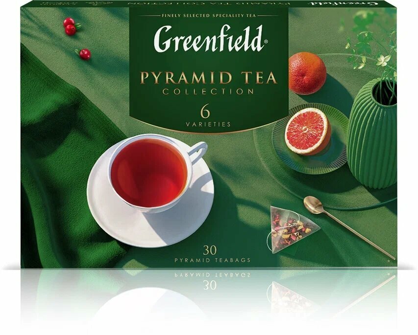 Набор Чай в пирамидках Greenfield Pyramid Tea Collecton, 6 видов, 30 шт