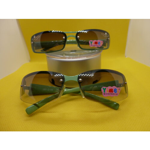 фото Солнцезащитные очки yimei 201 c-54, овальные, складные, со 100% защитой от уф-лучей, зеленый