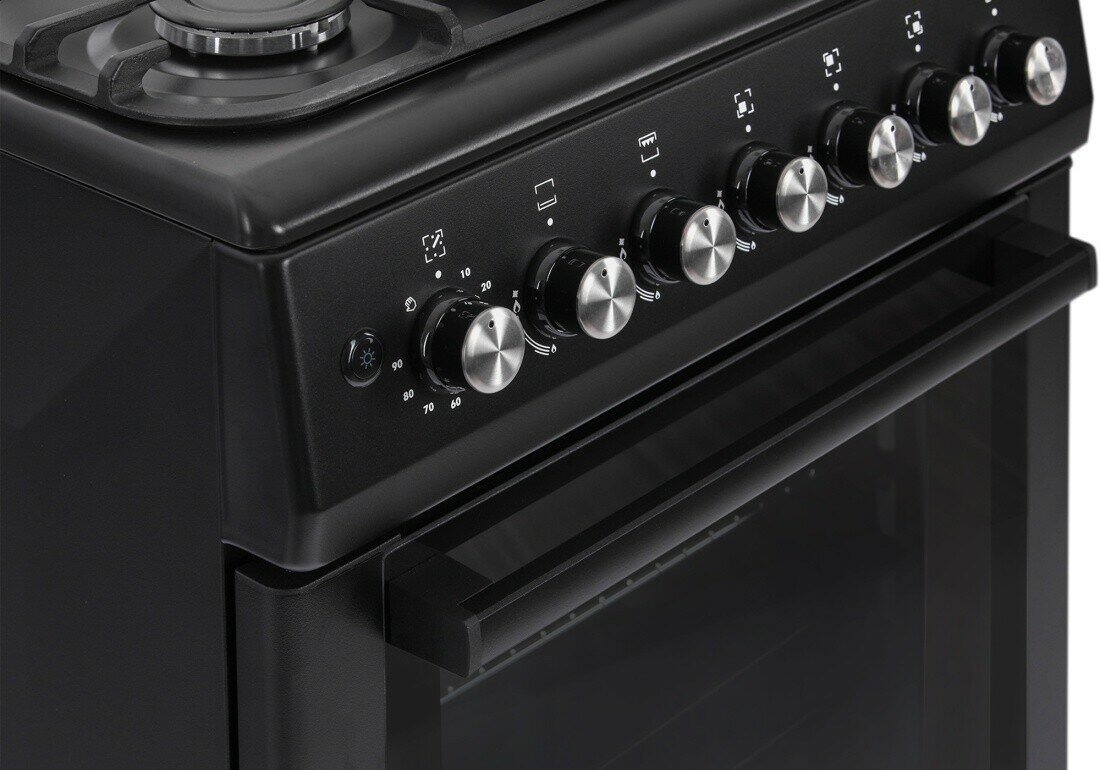 Газовая плита NORDFROST GG 6062 B, 64 л, газ-контроль духовки, черный - фотография № 3