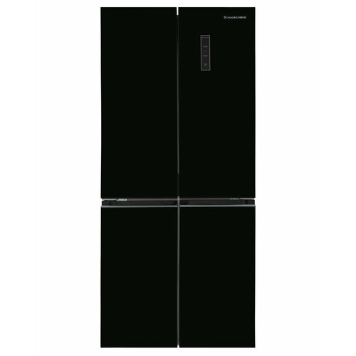 Холодильник отдельно стоящий Schaub Lorenz SLU X495GY4EI, Cross Door, TOTAL NO FROST, инверторный компрессор, LED дисплей, черное стекло холодильник lg side by side с инверторным линейным компрессором gc b257jeyv