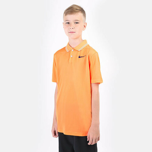 Поло спортивное NIKE Dri-FIT Victory Boys' Golf Polo, размер S, оранжевый