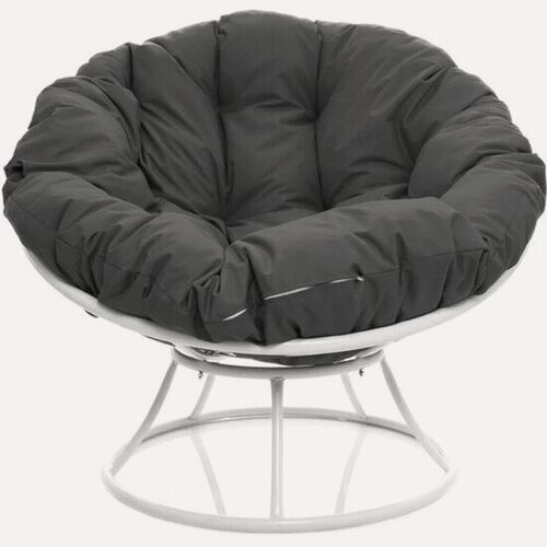 Изображение товара Садовое кресло M-group Папасан без ротанга белое + серая подушка