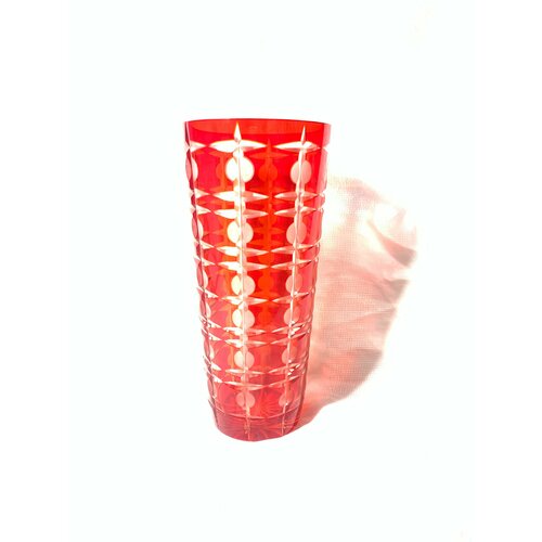 Ваза красный хрусталь