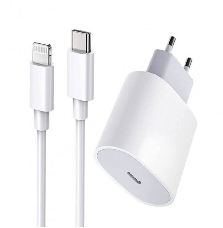 Зарядное устройство для Apple IPhone/IPad/Air Pods 20 Вт/Адаптер + кабель Type-C - Lightning в комплекте/Быстрая зарядка 20W