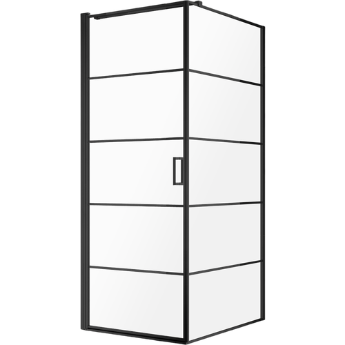 Душевой уголок AQUAme AQM5215-LH-9 90х90, профиль черный матовый